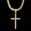 Hip Hop 3.0MM Moissanite Cross Pendant 18k Gold