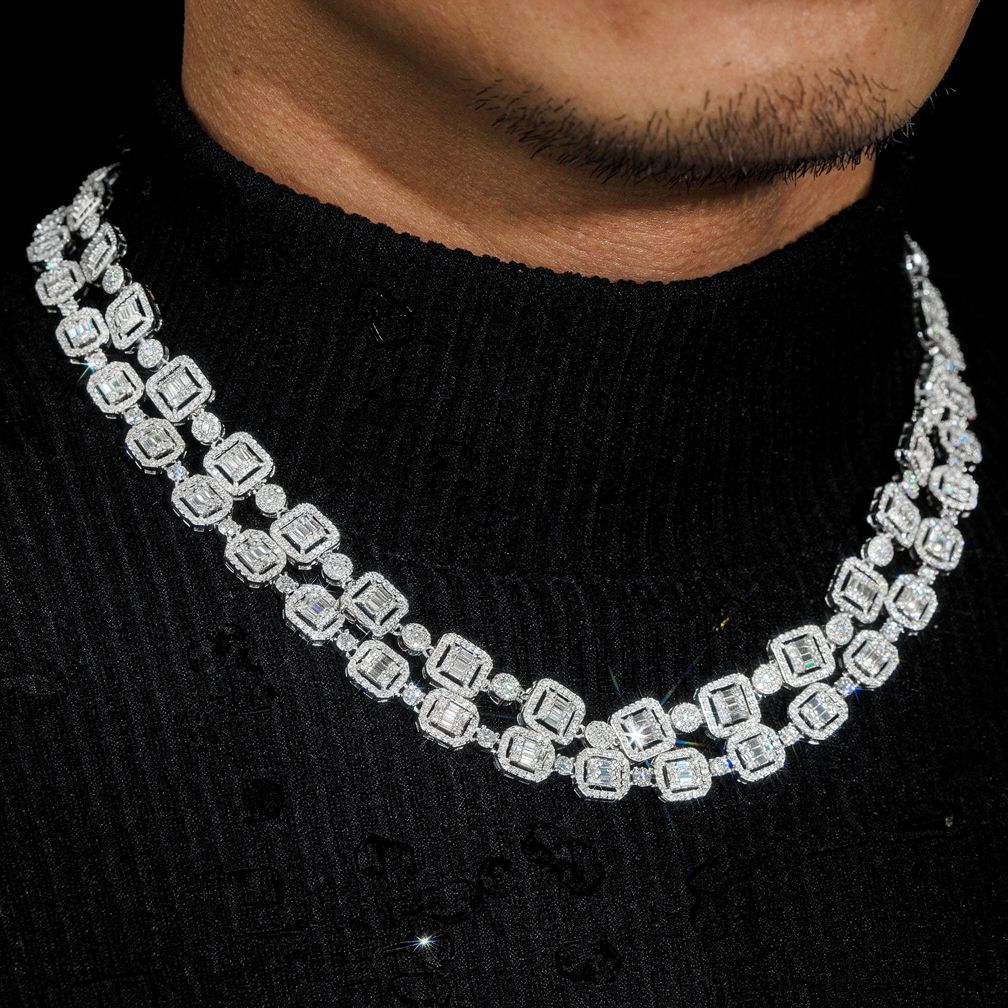 Iced Out Jewelry GRA Certified Moissanite Diamond 8MM Cuban Link Chain