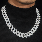 Heavy Miami 20mm Gold Plated Cuban Link Chian Moissaite Diamond Necklace