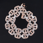 High End Two Tone 18MM Baguette Moissanite Cuban Link Chain