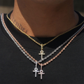 Iced Out 2.0MM Moissanite Cross Pendant 18k Gold