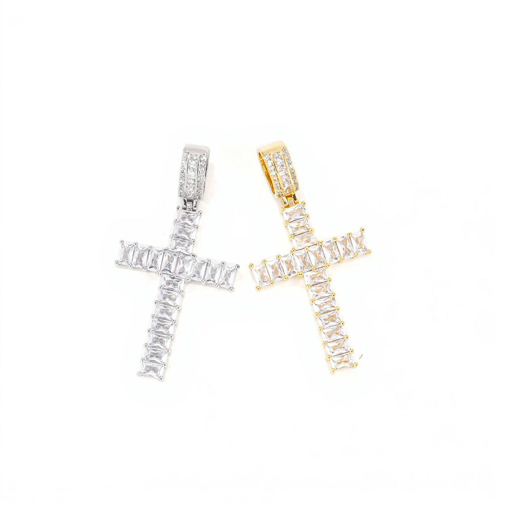 Luxury Hip Hop Diamond Cross Pendant