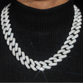 Heavy Miami 20mm Gold Plated Cuban Link Chian Moissaite Diamond Necklace