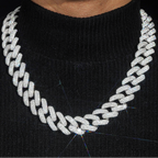 Heavy Miami 20mm Gold Plated Cuban Link Chian Moissaite Diamond Necklace