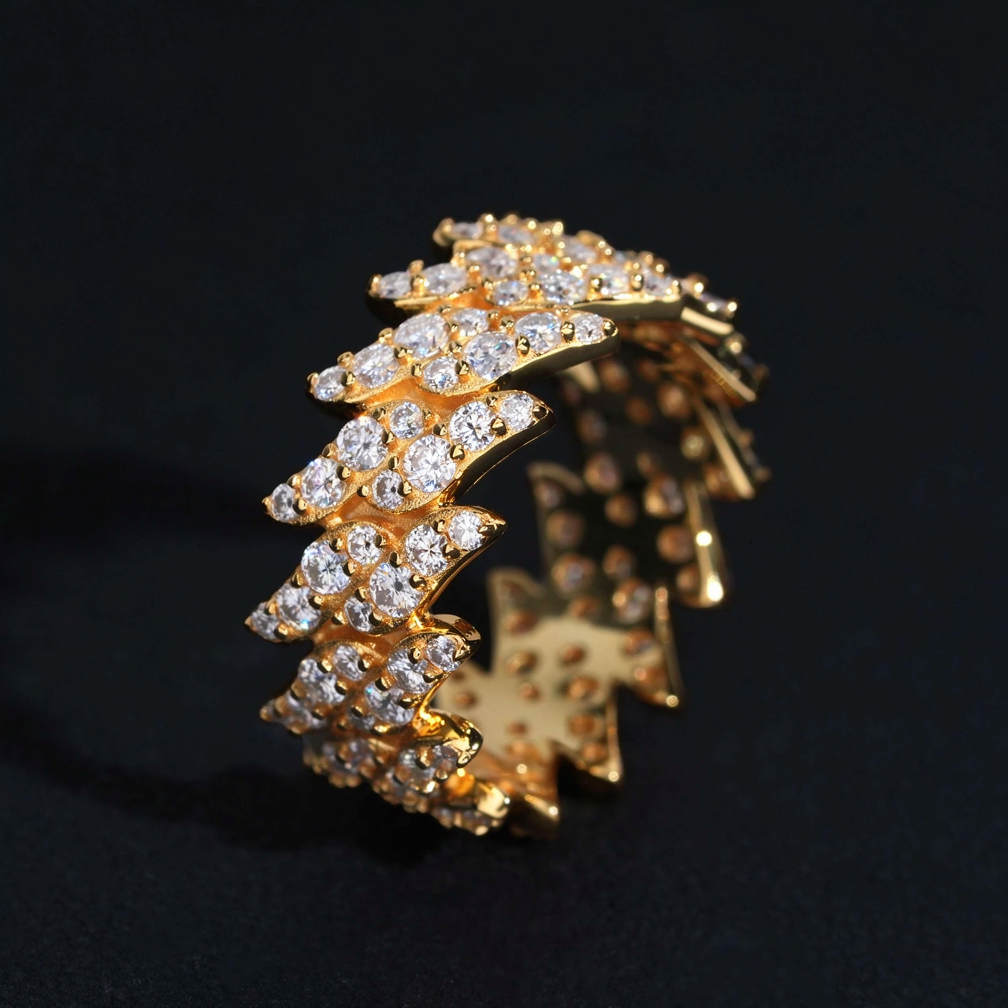 Fashion Iced Out Thorn Moissanite Ring