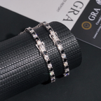 4mm Black Mixed White Moissanite Tennis Bracelet