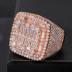 Square Hip Hop Mens Moissanite Ring