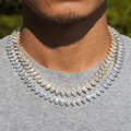 Luxury Marquise Diamond 18k Gold Plated Cuban Link Chain