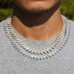 Luxury Marquise Diamond 18k Gold Plated Cuban Link Chain