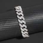 New Style Hip Hop Iced Out 13mm High Quality 925 Sterling Silver Cuban Link Bracelet