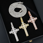 Cross Moissanite Diamond 18k Gold Plated Pendant