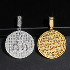 Round Plate 18k Gold Diamond Pendant