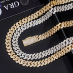 8mm Two Rows Moissanite Cuban Link Brecelet