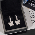 Fashion Butterfly Moissanite Hoop Earrings