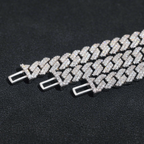 8mm Two Rows Moissanite Cuban Link Chain