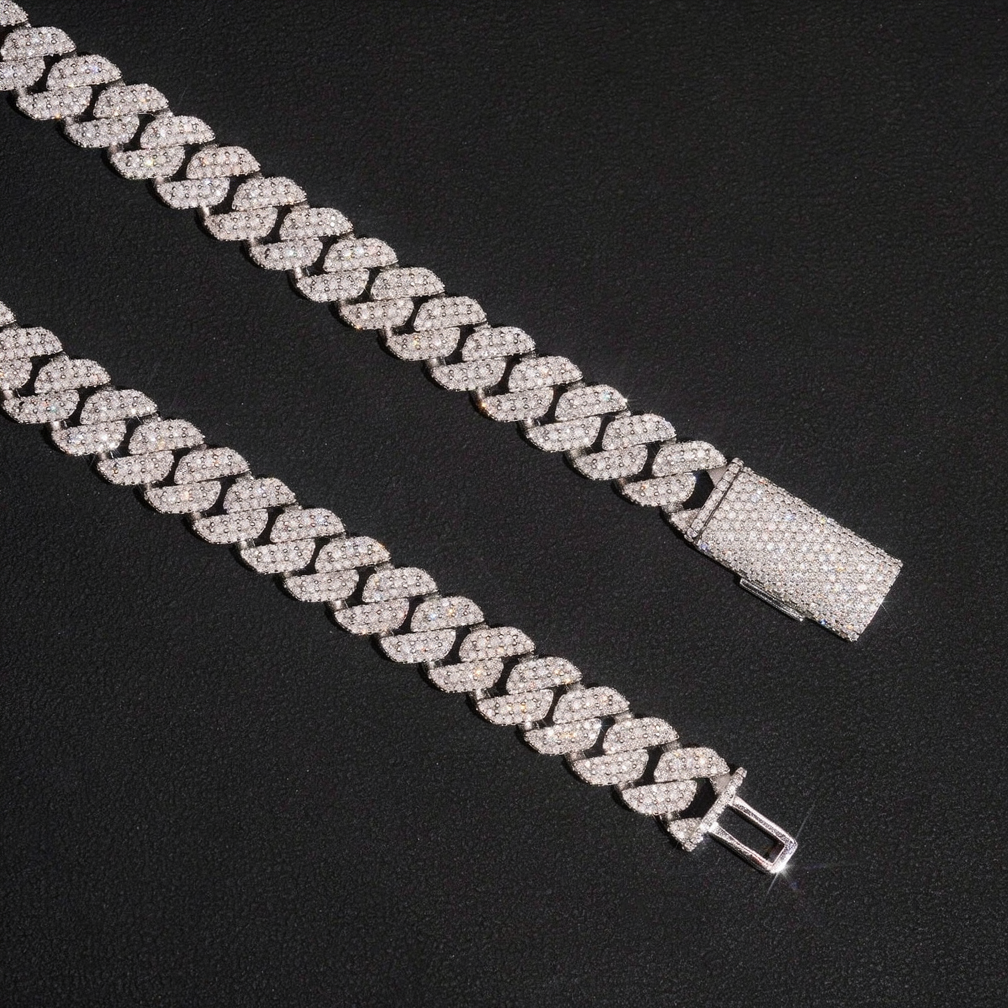 10MM 3 Rows Moissanite Cuban Link Chain