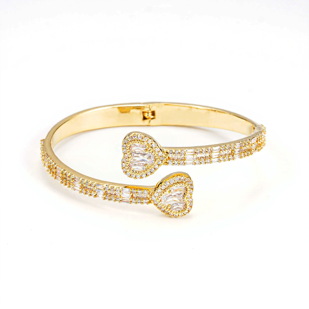 Heart Shape Hot Sale Hip Hop Moissanite Bracelet Bangle