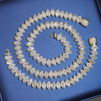Luxury Marquise Diamond 18k Gold Plated Cuban Link Chain