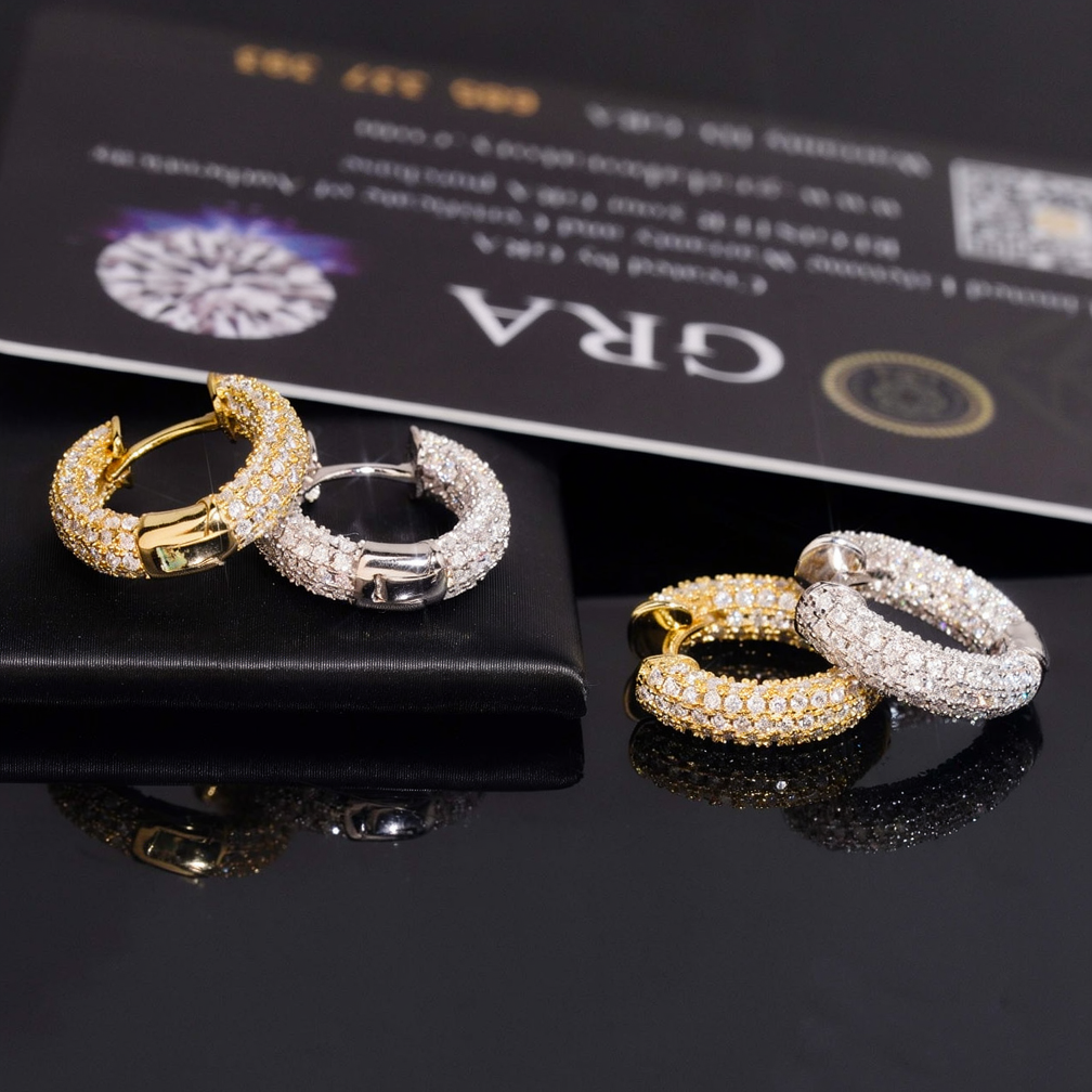 Hip Hop Moissanite Hoop Earrings