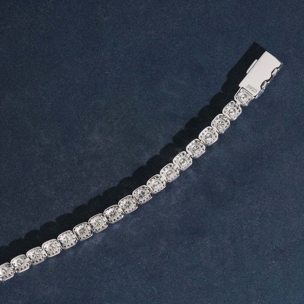 Zuanfa 6MM Moissanite Cluster Tennis Bracelet