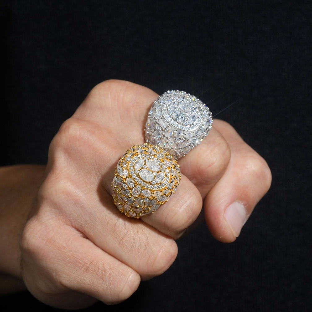 Oval Shape Hip Hop Moissanite Mens Ring