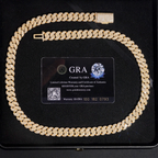 ZUANFA 10MM 3 Rows Moissanite Cuban Link Chain