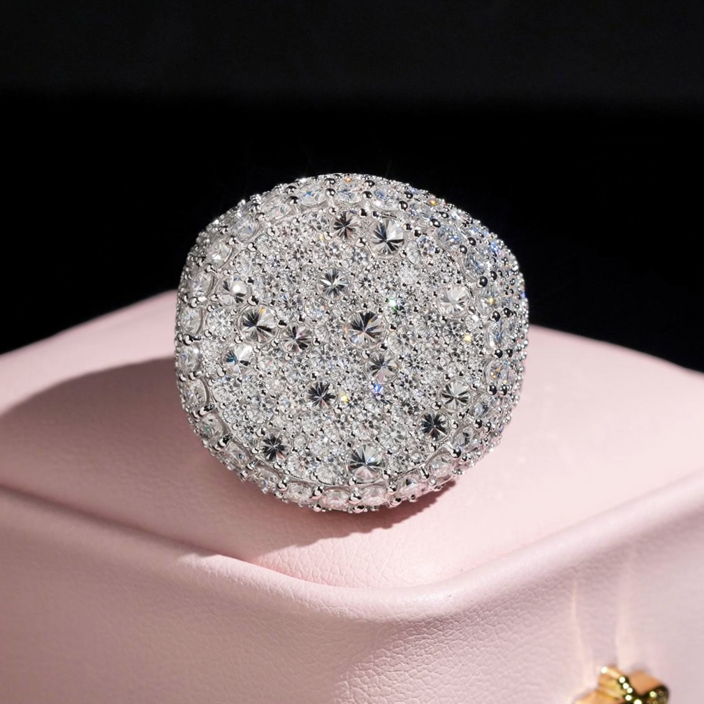Upside Down Moissanite Hip Hop Ring