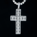 Hip Hop Iced Out Cross Baguette Diamond Pendant