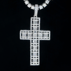 Hip Hop Iced Out Cross Baguette Diamond Pendant