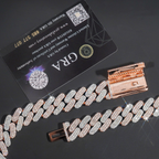 Two Tone Color Luxury 16MM 925 Sterling Silver Cuban Chain Neckalce