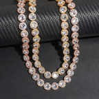 Big Round Diamond 18k Gold Plated Cuban Link Bracelet
