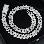 Heavy Round Shape 16MM Baguette Moissnaite Cuban Link Chain