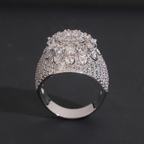 S925 Moissanite Flower Hip Pop Ring