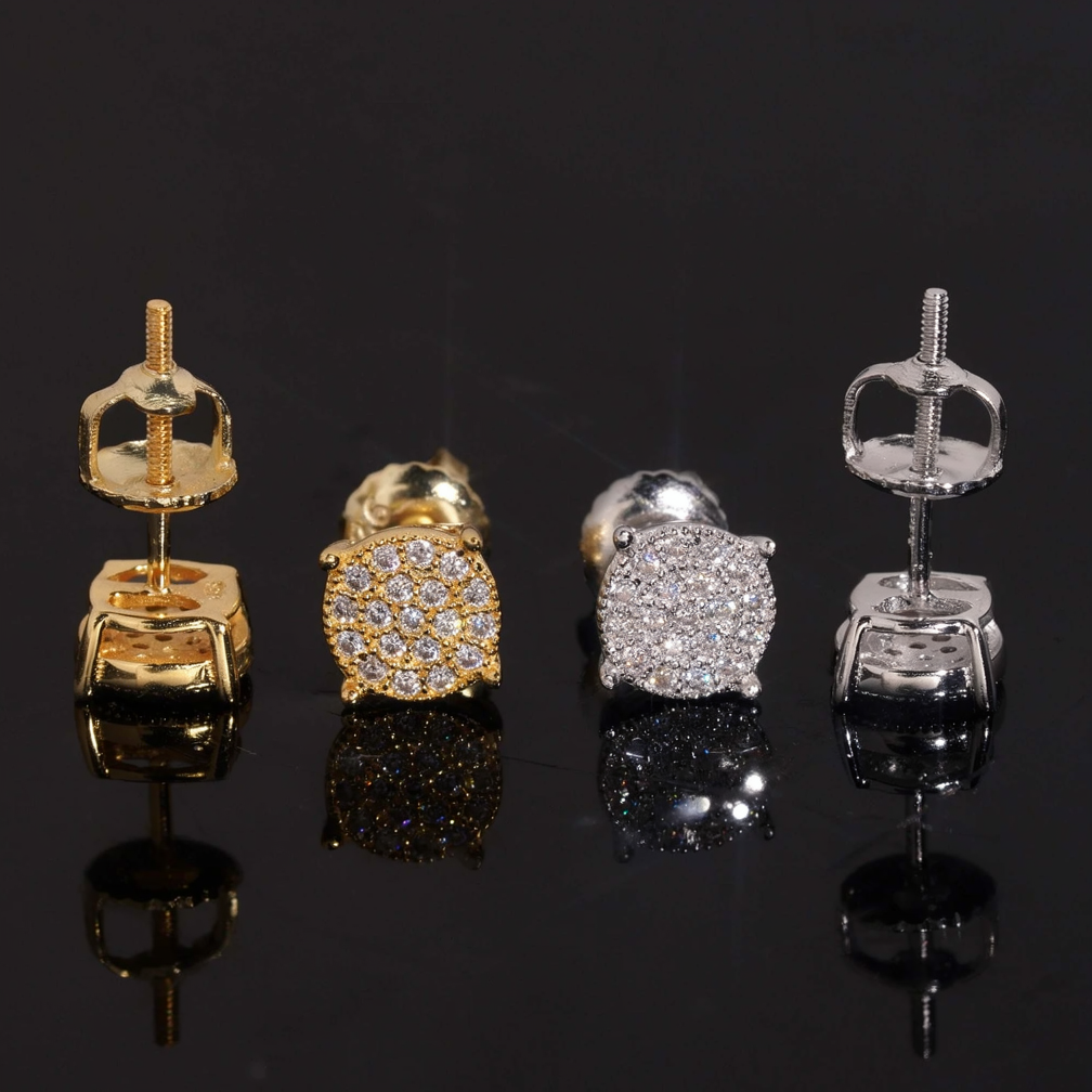 Hip Hop Iced Out Moissanite Stud Earrings