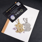 Letter B Baguette Design Moissanite Pendant 18k Gold