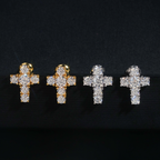 Zuanfa Iced Out Moissanite Cross Earrings