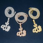 High Quality Real Moissanite Allah Pendant 18k Gold