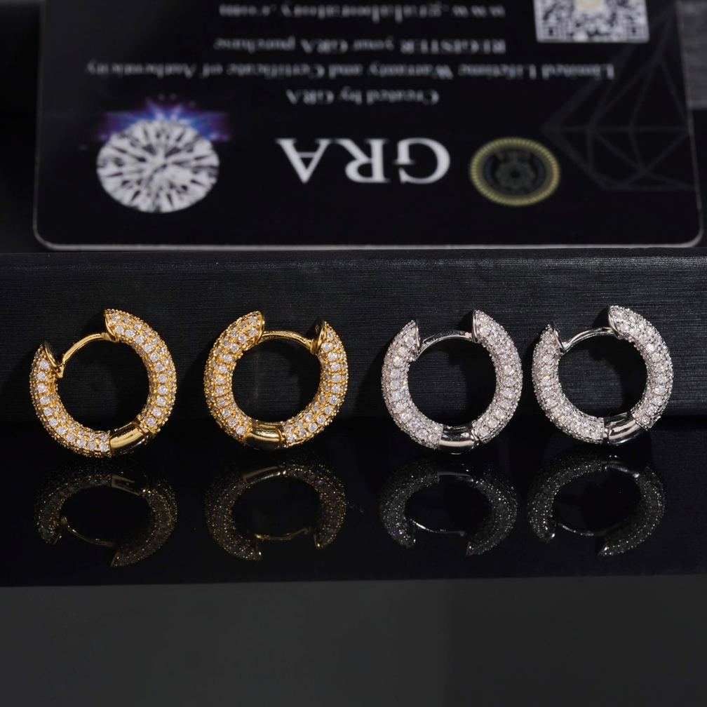 Hip Hop Moissanite Hoop Earrings