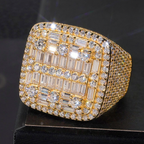 Square Hip Hop Mens Moissanite Ring