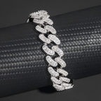 15mm width brass zircon miami cuban bracelet cuban chain