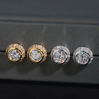 6.5mm Center Stone Bezel Setting Moissanite Earrings
