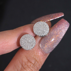 Hip Hop Iced Out Round Moissanite Earrings