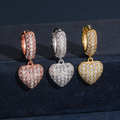 Zuanfa Moissanite Heart Drop Earrings