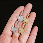 Fashion Butterfly Moissanite Hoop Earrings