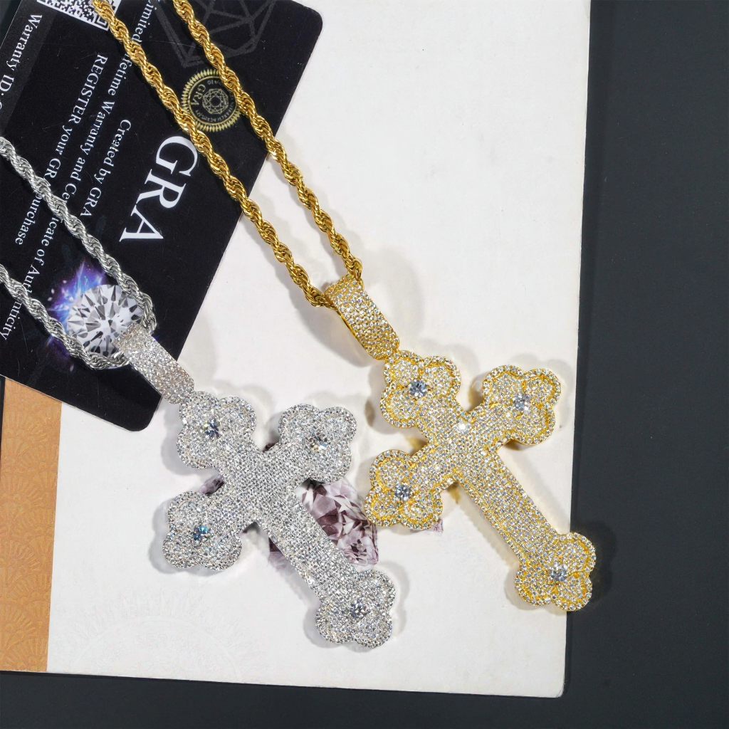 GRA Certificate Moissanite Cross Pendant