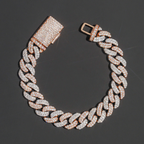 Two Tone 18MM Two Row Cuban Link Bracelet