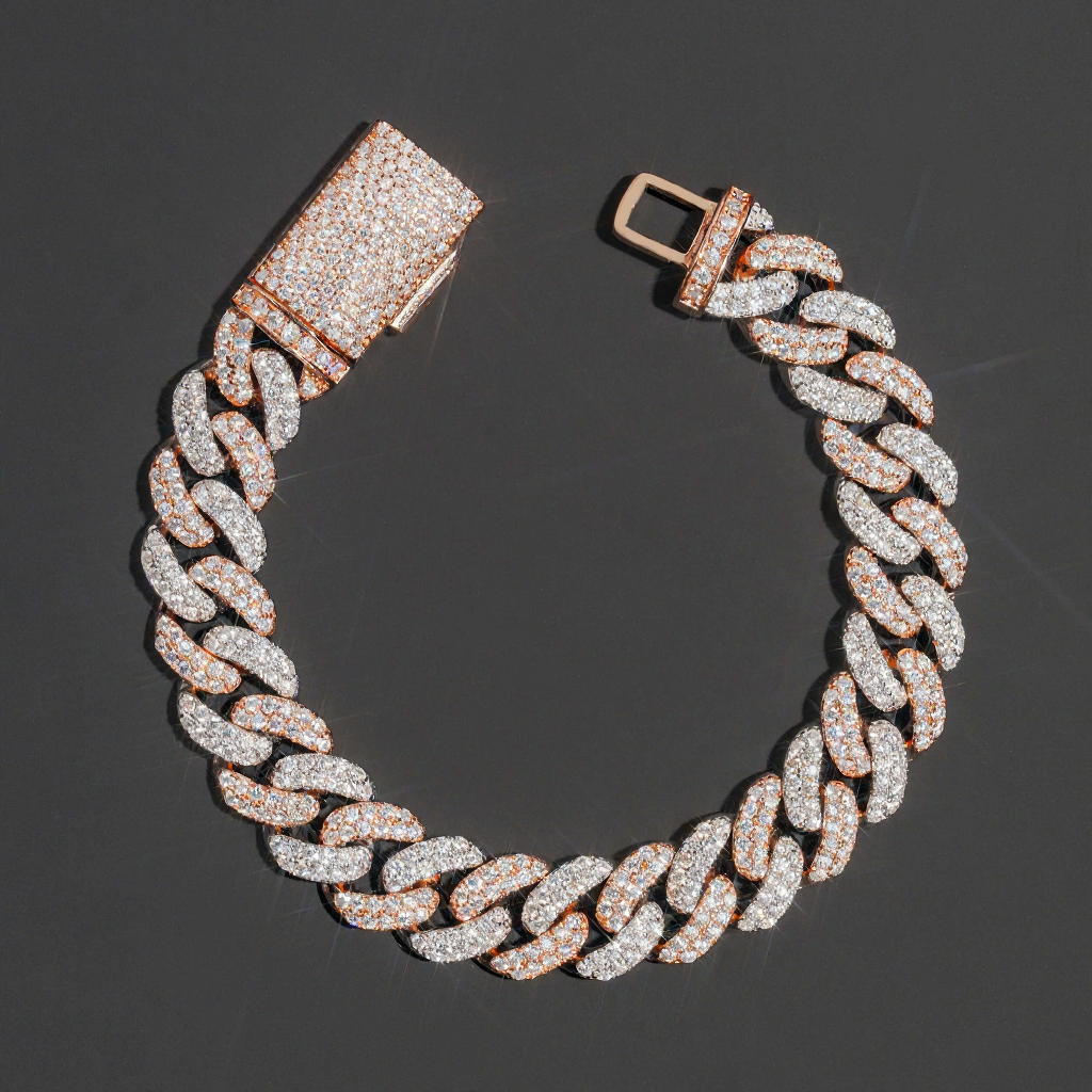 Two Tone 18MM Two Row Cuban Link Bracelet