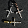 High Quality 2.5MM Moissanite Cross Pendant 18k Gold