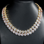 Big Round Diamond 18k Gold Plated Cuban Link Chain