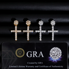 Iced Out Cross Mens Moissanite Earrings